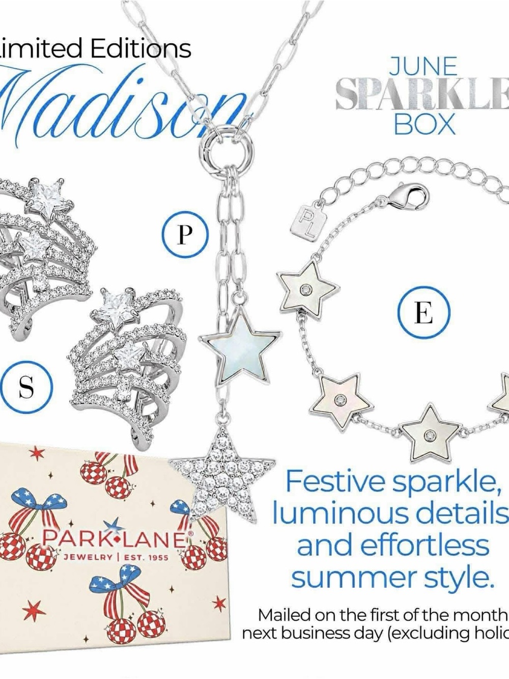 Park Lane Silver Star Necklace, Bracelet & earrings sparkle box Set